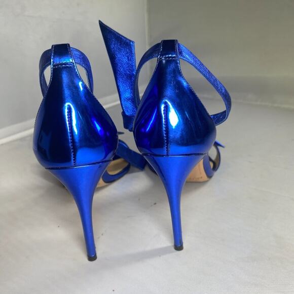 Alexandre Birman Clarita Blue Heels with Glossy Metallic 42 - Picture 6 of 6